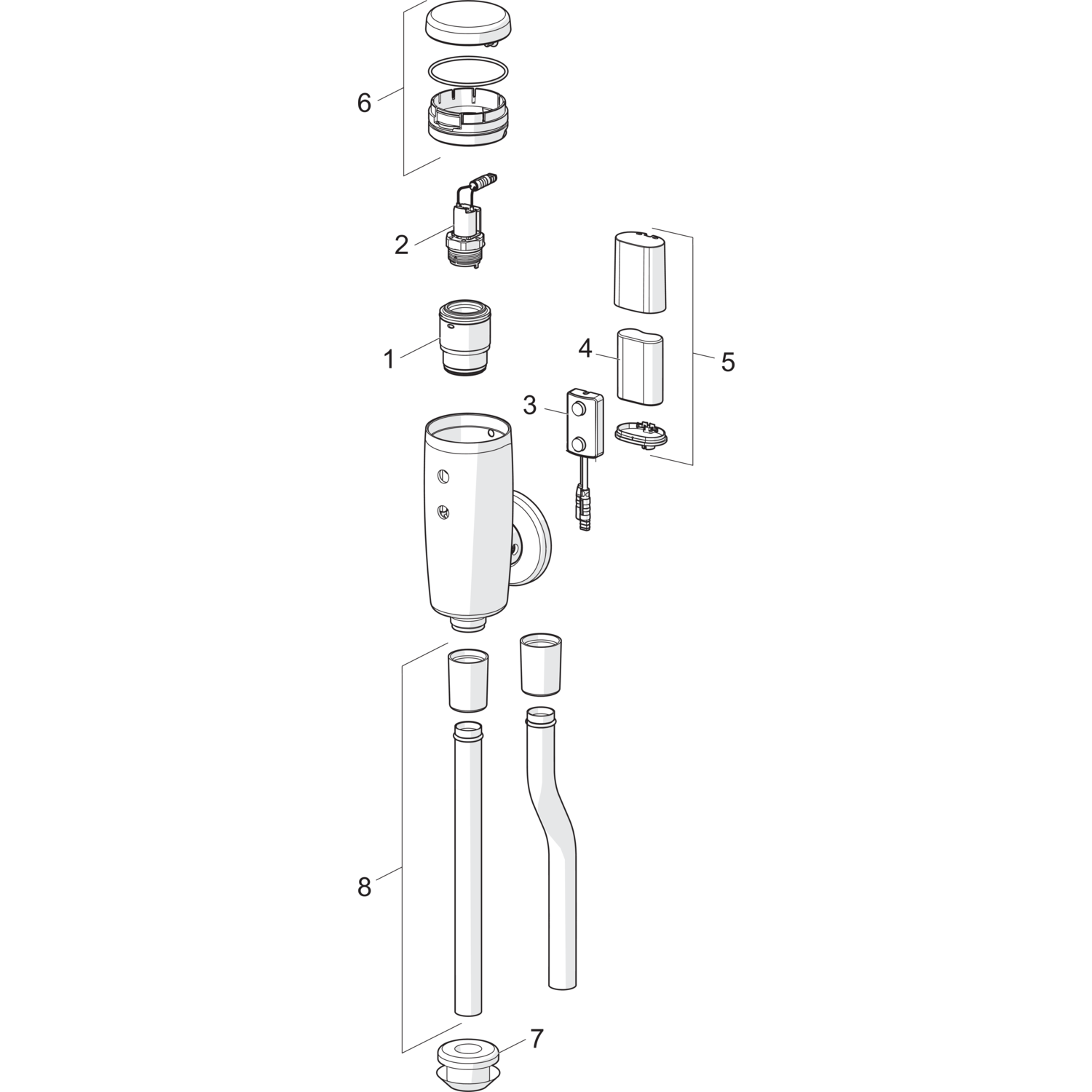 oras Urinaalin huuhtelulaite oras 6567z electra 6 v bluetooth
