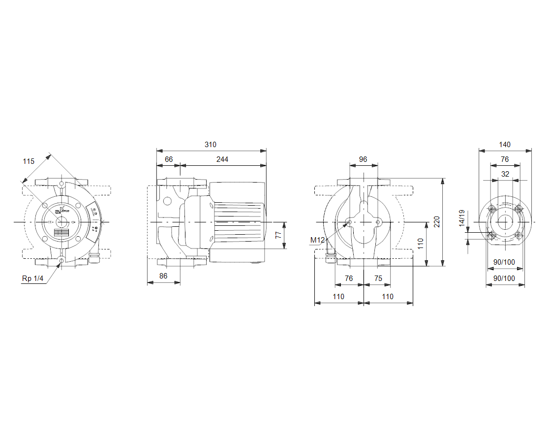 grundfos Lämpöjohtopumppu grundfos magna 32-120f 1x230 220xdn32