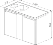 TRIPLEX-KEITTIÖ FRANKE NESTORI 1200 VASEN