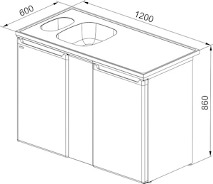 franke Triplex-keittiö franke nestori 1200 vasen