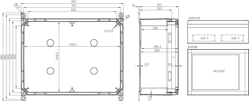 fibox Asennuskotelo pc arca 608030f