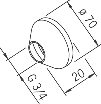 oras Peitelaippa oras 207143 3/4x70mm k=20mm kromi