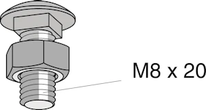 mp bolagen Skruvsats vagnsbult mp-990 e m8x20