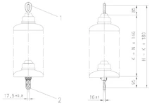 HÄNGKEDJA 12KA 72,5KV R01 LB4395101 16MM HK11EB62