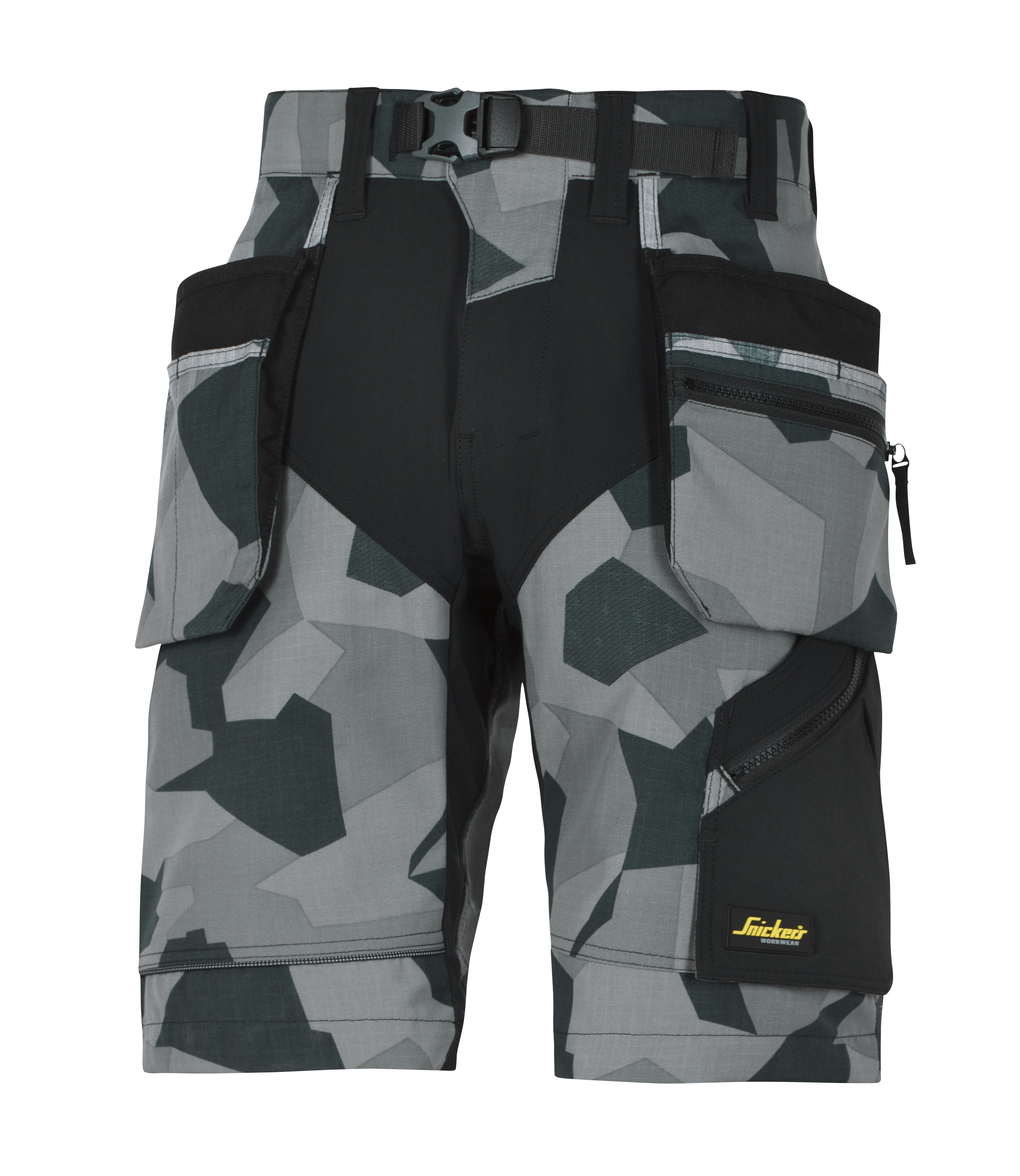 TYÖSHORTSIT SNICKERS 6904-8704 HARMAA-MUSTA CAMO KOKO 48