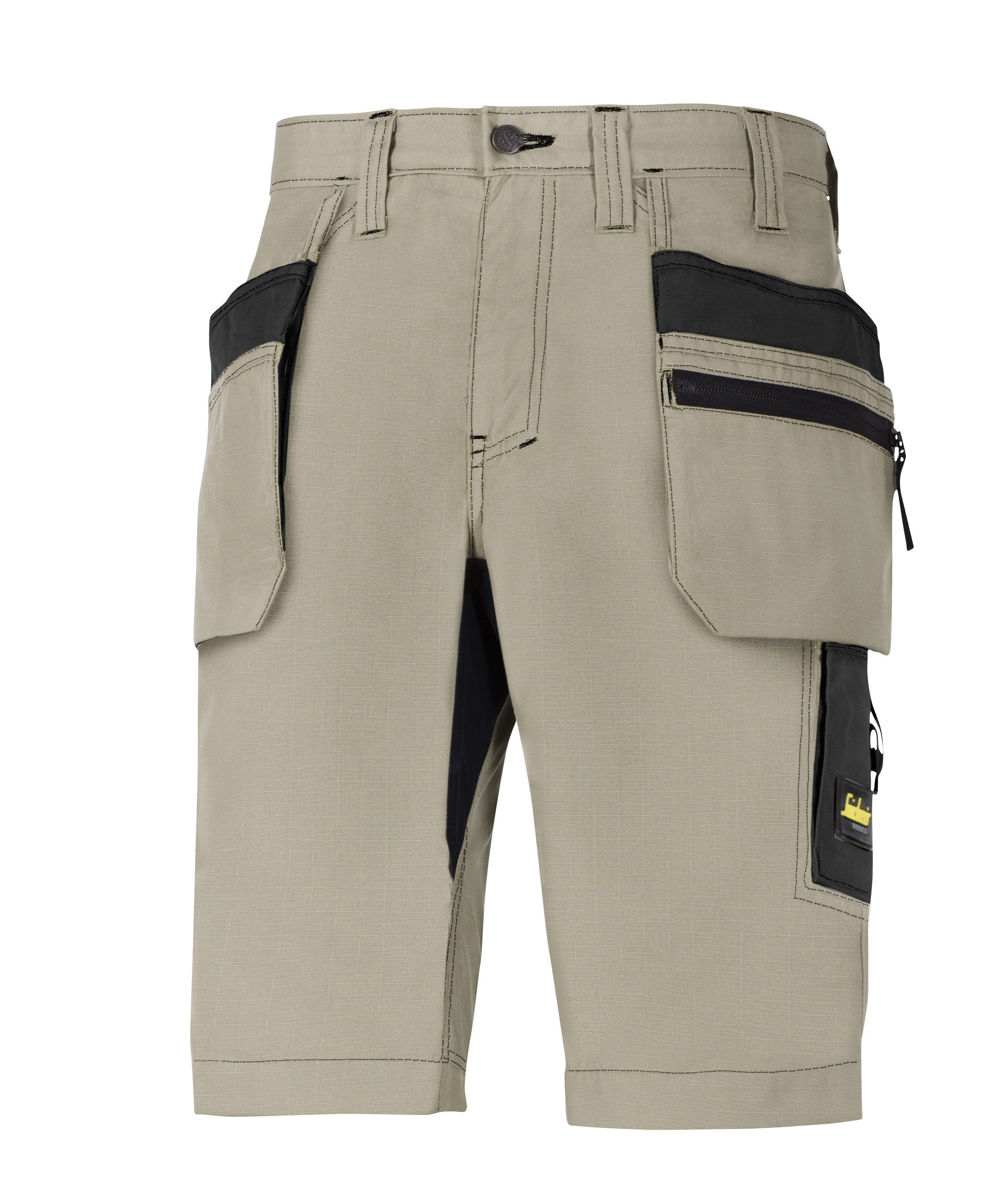 TYÖSHORTSIT SNICKERS 6101-2004 KHAKI-MUSTA KOKO 62