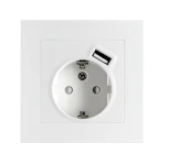 UTTAG 1-V JORD + USB A INF VIT