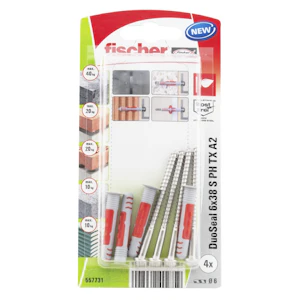 fischer Duoseal yleistulppa fischer a2 6x38ip tulppa+ruuvi 4kpl/pkt