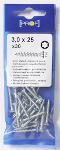 prof Träskruv prof t10 3x25 fzb 30st