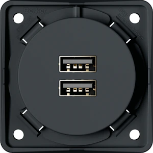hager Pistorasia integro flow 2usb/3a/230v ur ant