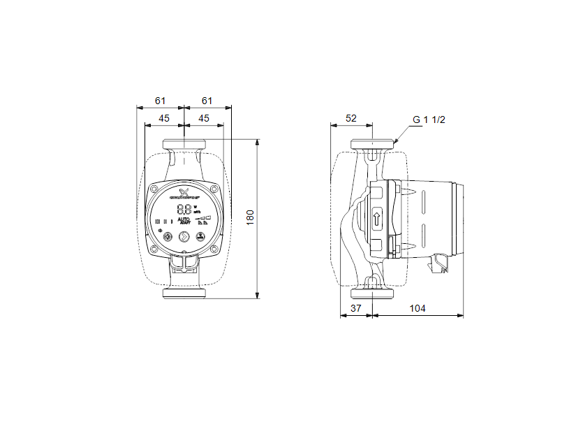 grundfos Käyttövesipumppu grundfos alpha2 25-60 n 180 1x230v