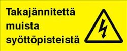 MERKINTÄTARRA TAKAJÄNNITETTÄ MUISTA SYÖTTÖPI