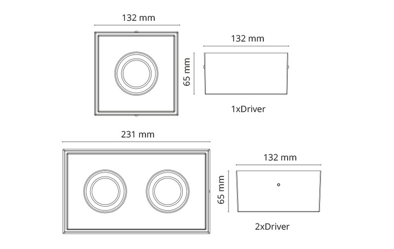 sg armaturen Kattovalaisin cube lux cube lux 2x7w 3000k va ip21