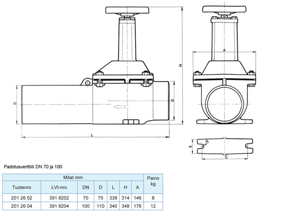 saint-gobain pam Padotusventtiili sgpam dn100 vlr