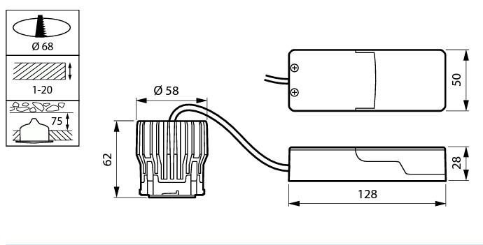 philips Spot infälld rs156 7.2w 4000k vit