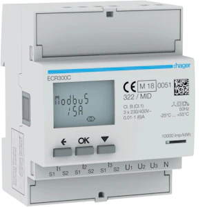 hager Energiamittari ecr300c 3v virtam. 5a modbus