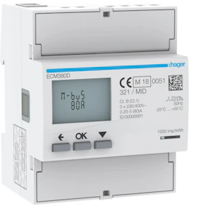 hager Energimätare 3-f 80a direkt mbus