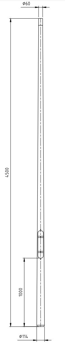 tehomet Kartiopylväs tehomet a204s (4m) suora