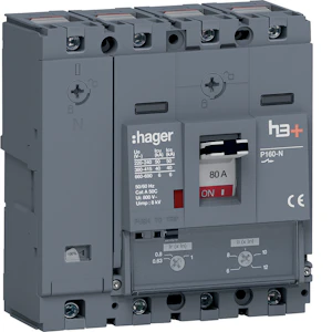 hager Effektbrytare h3+ p160 tm4x80a 40ka