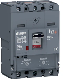 hager Effektbrytare br h3+ p160 tm 3x125a 40ka