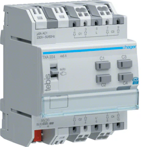 hager Lähtöyksikkö knx hager txa224 4x6a vs t din