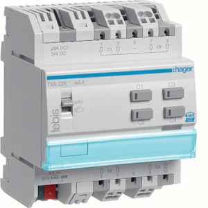 hager Lähtöyksikkö knx hager txa226 4x6a 24vdc vs t din