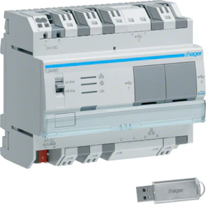 hager Liitäntäportti knx hager tja450 3xknx/usb/2xrj45+ohj