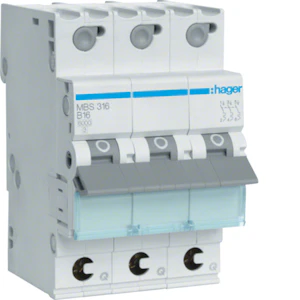 hager Minibrytare b 3-p 16a 6ka