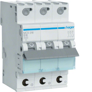 hager Minibrytare c 3-p 16a 6ka