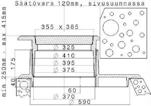 onninen Kehys kelluva 355x385-sq-ke d400