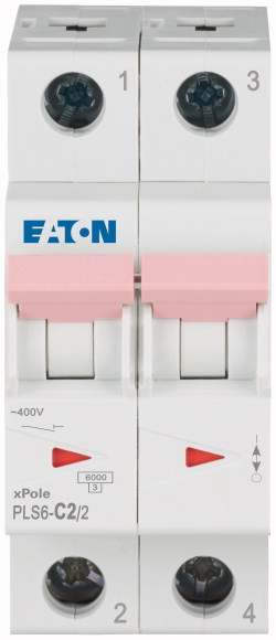 eaton Johdonsuojakatkaisija eaton pls6-c2/2, 6ka 2-nap c 2a
