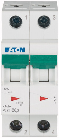 eaton Johdonsuojakatkaisija eaton pls6-c6/2, 6ka 2-nap c 6a