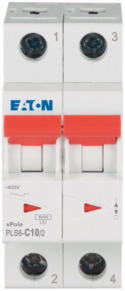 eaton Johdonsuojakatkaisija eaton pls6-c10/2, 6ka 2-nap c 10a