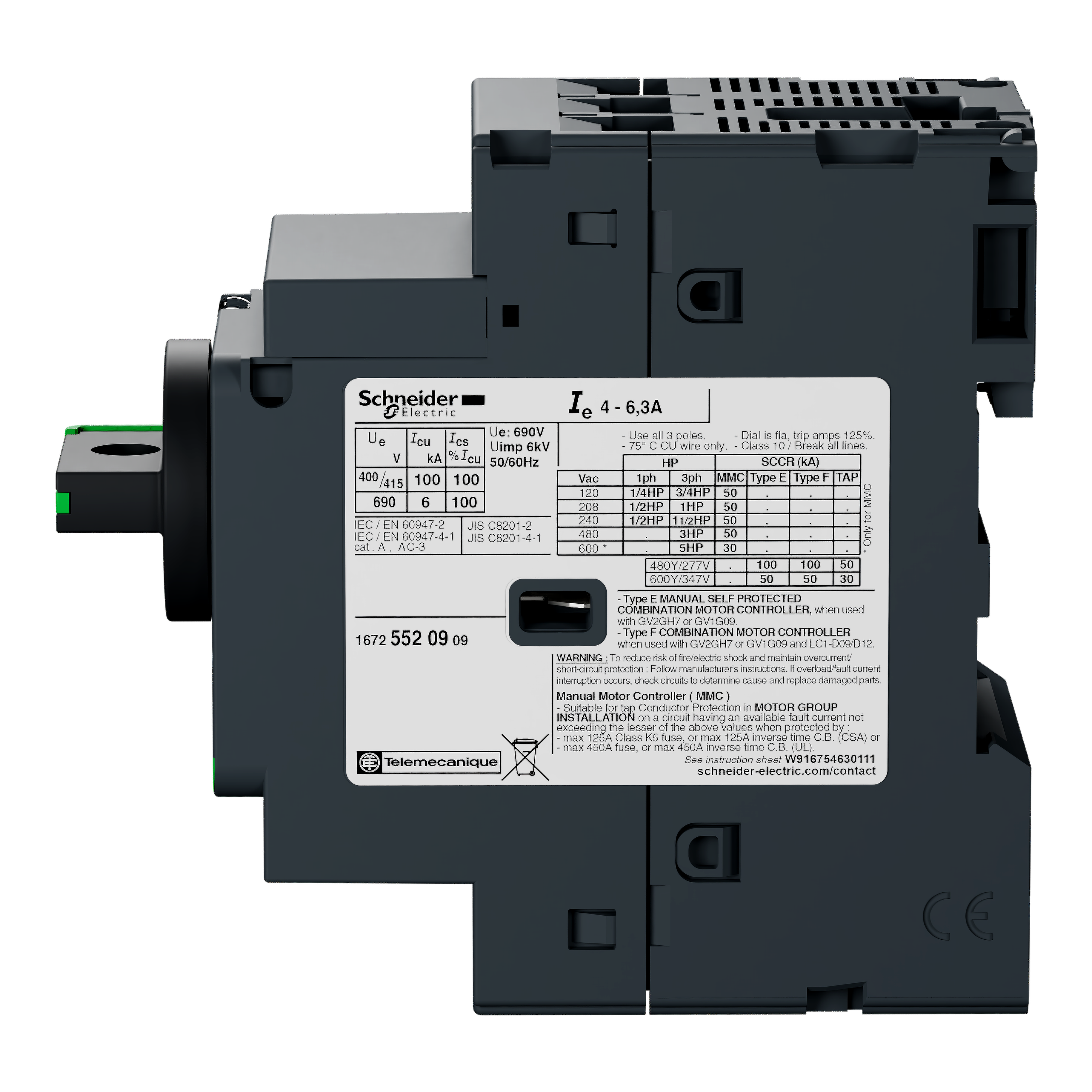schneider electric Motorskyddsbr. 6-10a