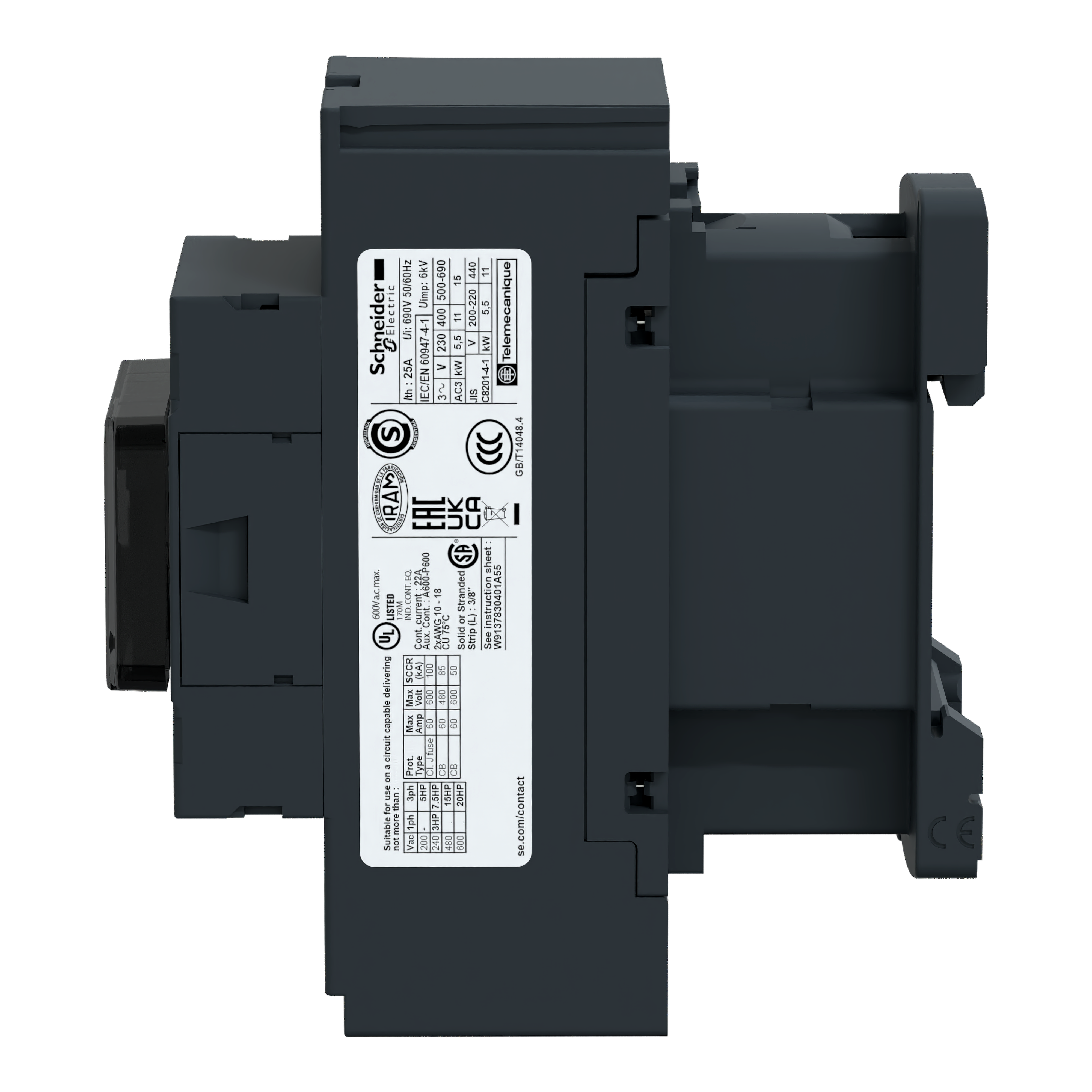 schneider electric Kontaktor 3polig ac3 25a 11kw 24vdc