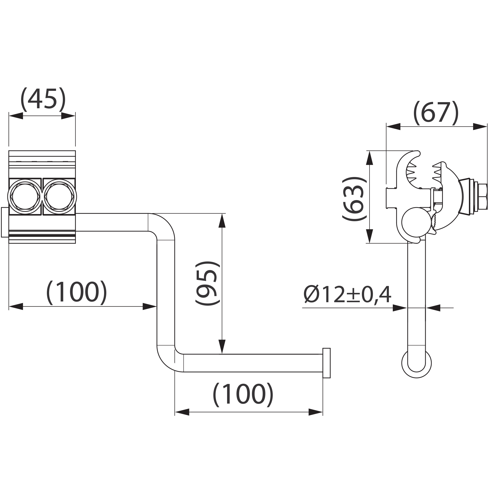 ensto Ljusbågsklämma 62-157 mm² sew20.3