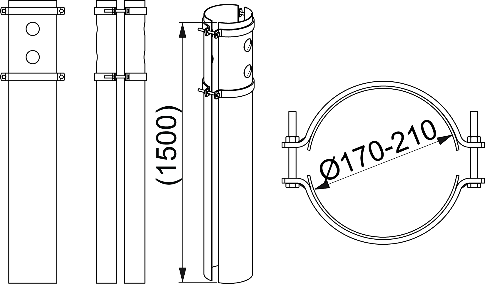 ensto Juurituki sh 1 170-220 pylväille
