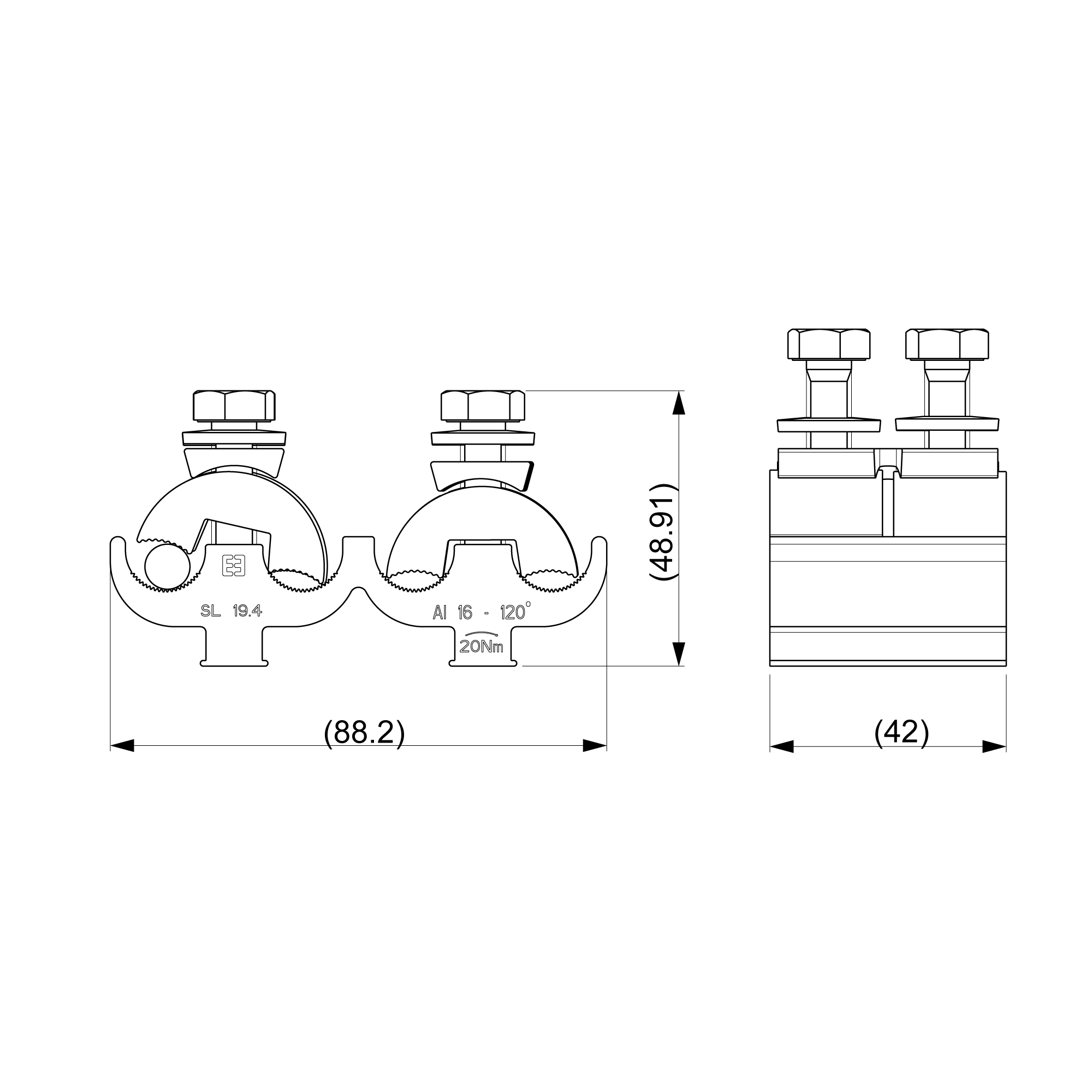 ensto Kosketusliitin sl 19.4 4x16-120mm2