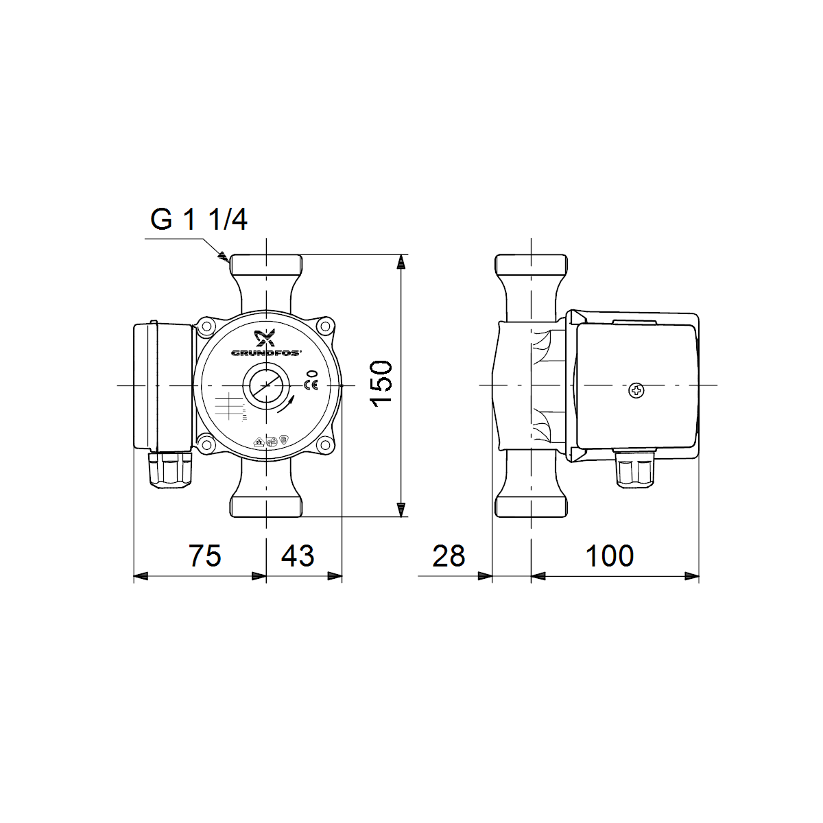 grundfos Käyttövesipumppu grundfos up 20-15n 1x230 150xr20