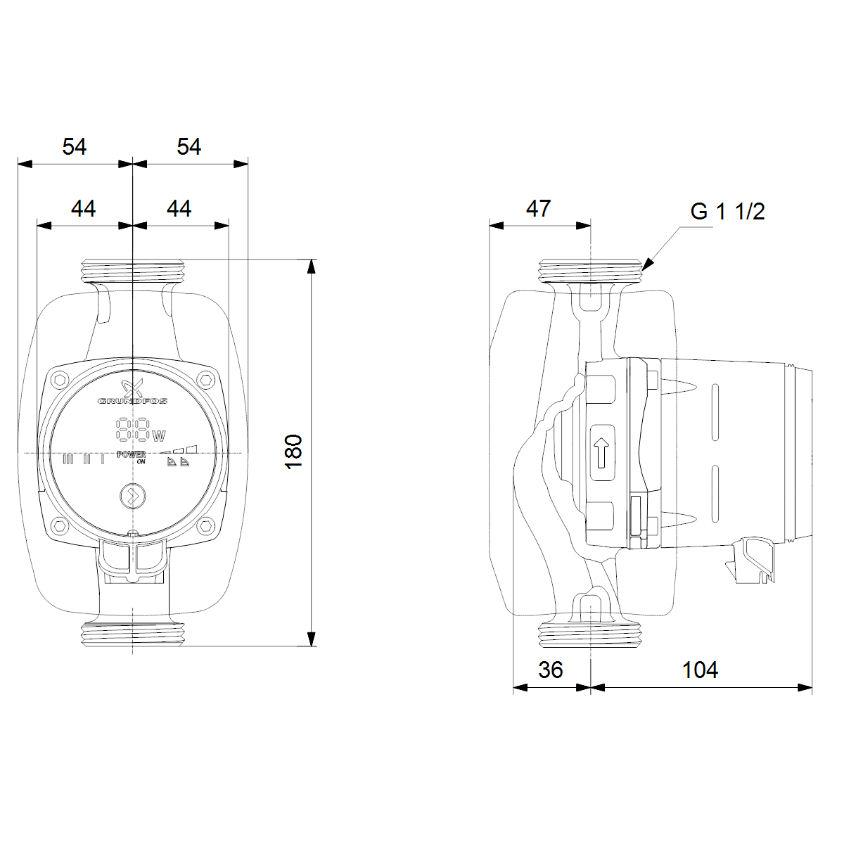 grundfos Lämpöjohtopumppu grundfos alpha1 25-80 180