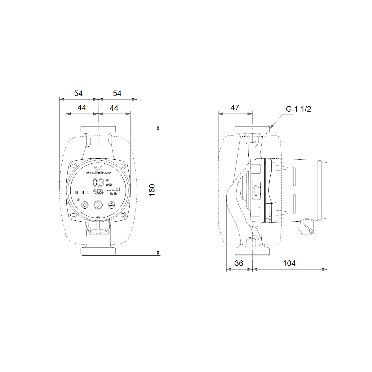 grundfos Lämpöjohtopumppu grundfos alpha2 25-60 180