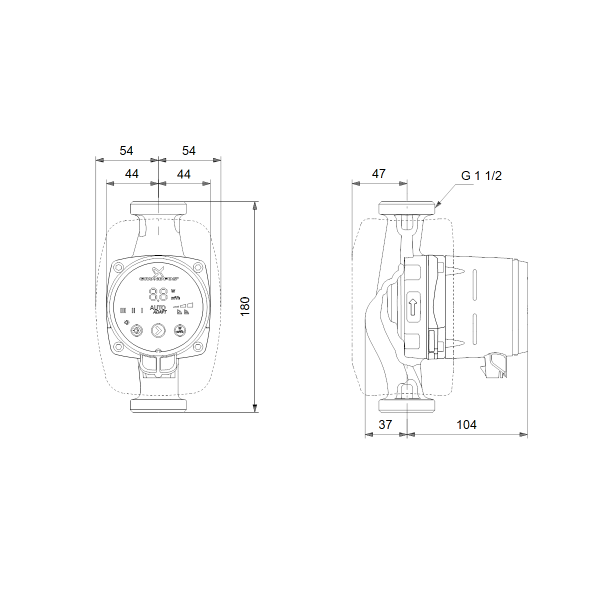 grundfos Käyttövesipumppu grundfos alpha2 25-60 n 180