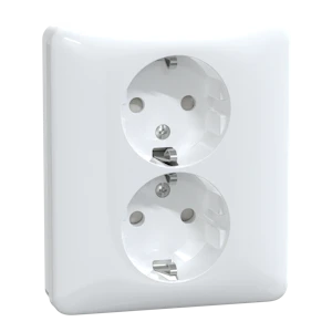 schneider electric Vägguttag exxact 2-v jordat primo snabb