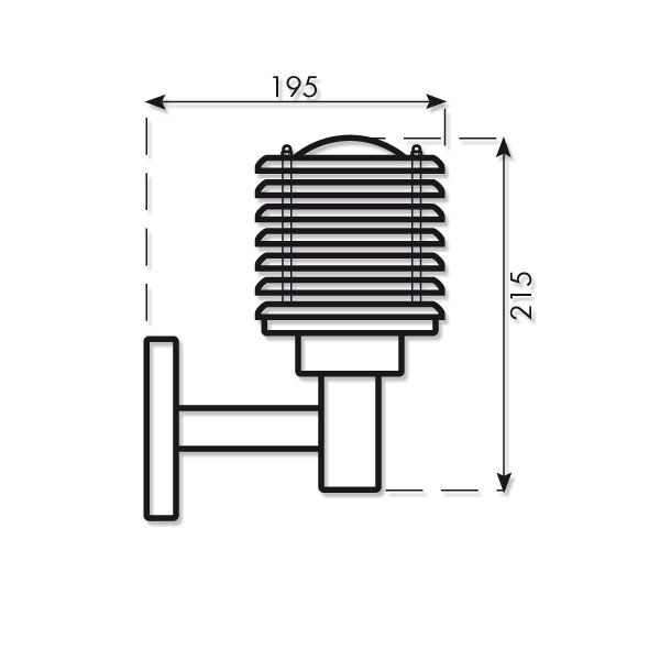 karlux Seinävalaisin ulko pollarisepe ip23 75w e27 gr.ha