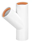 PP GRENRÖR VIT 40X45° FP 74820, MED GUMMITÄTNING